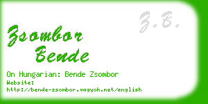 zsombor bende business card